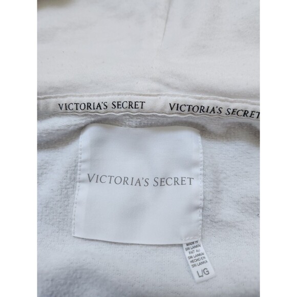 Victoria's Secret Sequin Wings White Zip Up Hoodie Supermodel Essentials White L - Picture 7 of 14